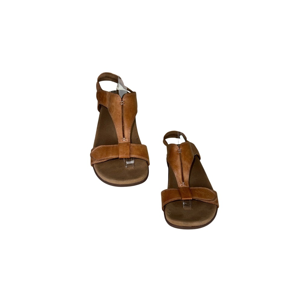 Taos The Show Tan Leather T-Strap Comfort Sandals Womens 9W